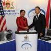 Chargé d’Affairs of the U.S. Embassy in Port of Spain Margaret Diop and Minister of National Security Gary Griffith