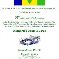 St. Vincent & the Grenadines Nationals 35th Anniversary of Independence Masquerade Dinner & Dance